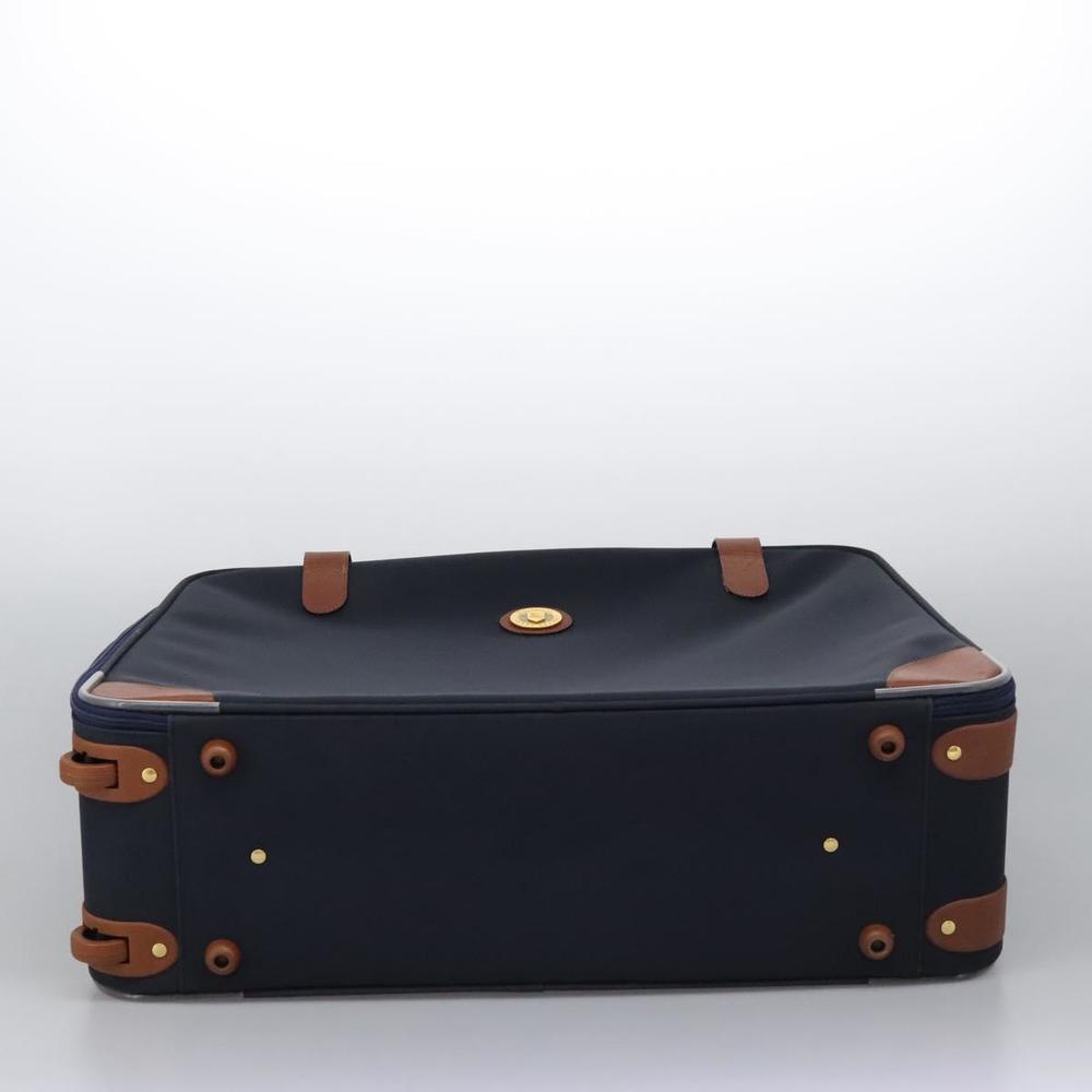 Burberrys Travel Case Boston Bag PVC Navy Brown Auth ti2922 - Picture 5 of 16